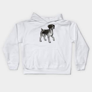 Dog - German Shorthaired Pointer - Black White Ticked Patched Kids Hoodie